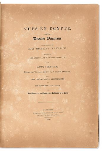 Mayer, Luigi (1755-1803) Vues en Egypte d'après les dessins originaux en la possession de Sir Robert Ainslie.